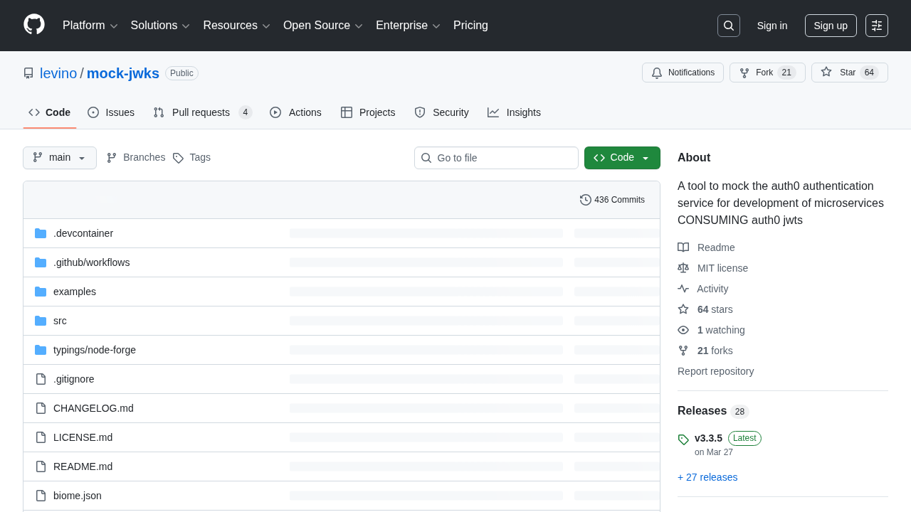 Screenshot von mock-jwks